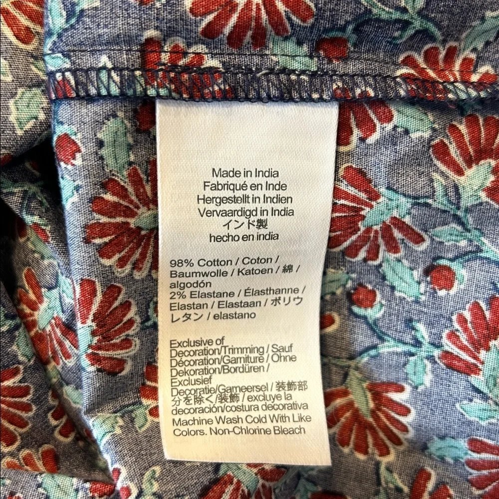 J. Crew Smocked-Neck Print Top